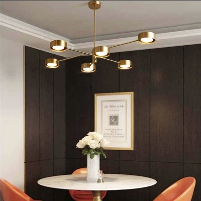 Φωτιστικό Led κρεμαστό χρυσό 48W θερμό φως 3000k 3600lm εσωτερικού χώρου διάρκειας 25000h