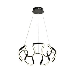 Κρεμαστό Led φωτιστικό στρογγυλό μαύρο Φ52x120 60W θερμό φως 3000k 4583lm δέσμης 120° 25000h