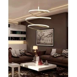 Κρεμαστό Led στρόγγυλο φωτιστικό 40W θερμό φως 3000k 5300lm Φ430x1200 λευκό 20000h