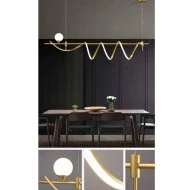 Κρεμαστό γραμμικό Led χρυσό φωτιστικό Dimming 55W+1xG9 θερμό φως 3000k 4125lm 110° 25000h