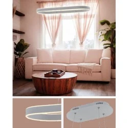 Φωτιστικό κρεμαστό γραμμικό Led 50W θερμό φως 3000k 2500lm 200° 900x300x1200 εσωτερικού χώρου