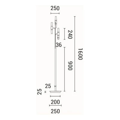 Φωτιστικό επιδαπέδιο LED 18W θερμό χρώμα φωτός 3000K 1800Lm 250x1600mm αλουμινίου μαύρο - χρυσό ARTE ILLUMINA VELAS Φωτιστικό επιδαπέδιο LED 18W θερμό χρώμα φωτός 3000K 1800Lm 250x1600mm αλουμινίου μαύρο - χρυσό ARTE ILLUMINA VELAS