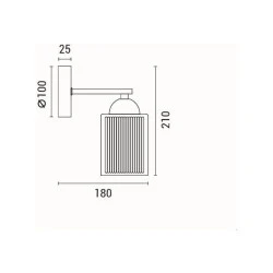 Φωτιστικό τοίχου με ντουί 1xE27 max 60W 180x100x210mm μεταλλικό με γυαλί χρυσό σαμπανιζέ χρώμα ARTE ILLUMINA MADISSON
