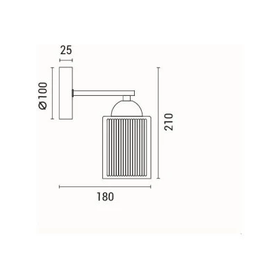 Φωτιστικό τοίχου με ντουί 1xE27 max 60W 180x100x210mm μεταλλικό με γυαλί χρυσό σαμπανιζέ χρώμα ARTE ILLUMINA MADISSON