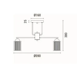 Φωτιστικό κρεμαστό με ντουί 3xE27 max 60W Φ59cm χρυσό σαμπανιζέ χρώμα ARTE ILLUMINA MADISSON