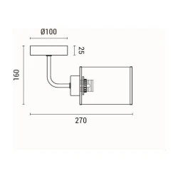Απλίκα τοίχου μεταλλική με γυαλί 1xE27 MAX 60W 160x100x270mm ασημί χρώμα ARTE ILLUMINA MARBELINE