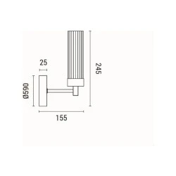 Απλίκα τοίχου μεταλλική με γυαλί ντουί 1xE14 max 15W 155x100x245mm γαλλικό χρυσό ARTE ILLUMINA VINY