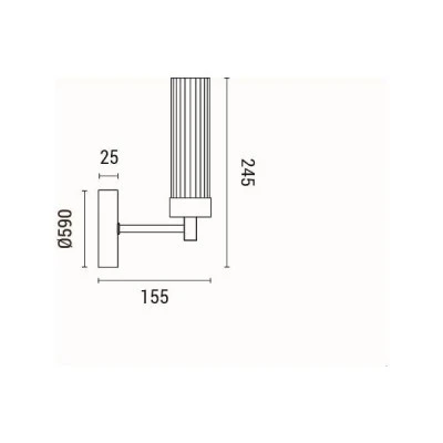 Απλίκα τοίχου μεταλλική με γυαλί ντουί 1xE14 max 15W 155x100x245mm γαλλικό χρυσό ARTE ILLUMINA VINY