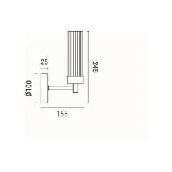 Απλίκα τοίχου  από μέταλλο & γυαλί ντουί 1xE14 max 15W 155x100x245mm μαύρο χρώμα  ARTE ILLUMINA VINY