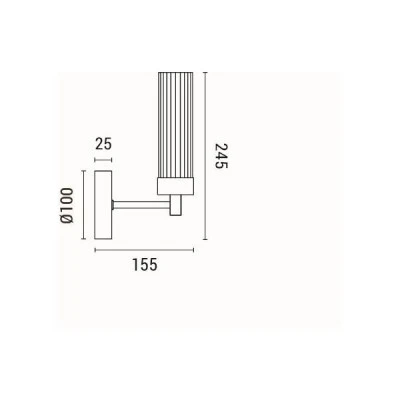 Απλίκα τοίχου  από μέταλλο & γυαλί ντουί 1xE14 max 15W 155x100x245mm μαύρο χρώμα  ARTE ILLUMINA VINY