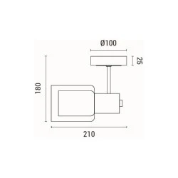Απλίκα τοίχου με ντουί 1xE14 max 15W 180x100x210mm γυαλί - αλουμίνιου μαύρο - χάλκινο  ARTE ILLUMINA SILENCE
