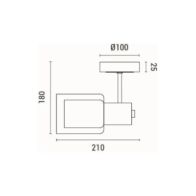 Απλίκα τοίχου με ντουί 1xE14 max 15W 180x100x210mm γυαλί - αλουμίνιου μαύρο - χάλκινο  ARTE ILLUMINA SILENCE