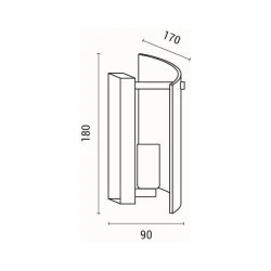 Απλίκα τοίχου από μέταλλο & γυαλί max 15W 75x170x180mm μαύρο χρώμα ARTE ILLUMINA FOLIA