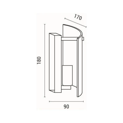 Απλίκα τοίχου από μέταλλο & γυαλί max 15W 75x170x180mm μαύρο χρώμα ARTE ILLUMINA FOLIA
