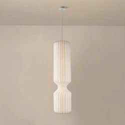 Φωτιστικό Κρεμαστό Tyvek & Μέταλλο Arte Illumina Neonis Μονόφωτο LED 12W 840Lm 3000K 250x2000mm Λευκό