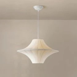 Φωτιστικό Κρεμαστό Tyvek & Μέταλλο Arte Illumina Avira Μονόφωτο 2xE27 Max 15W Φ500x350mm Λευκό