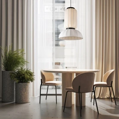 Φωτιστικό Κρεμαστό Tyvek & Μέταλλο Arte Illumina Lichnos Δίφωτο 2xE27 Max 15W Φ460x680mm Λευκό