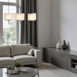 Φωτιστικό κρεμαστό υφασμάτινο με ντουί Ε14 max 15W Φ250x900mm μπεζ χρώμα  ARTE ILLUMINA TOSCANY