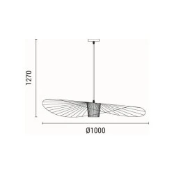 Φωτιστικό μεταλλικό κρεμαστό με ντουί 1xE27 max 40W 1000x1000x1270mm μαύρο χρώμα  ARTE ILLUMINA CAP