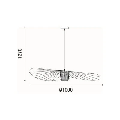 Φωτιστικό μεταλλικό κρεμαστό με ντουί 1xE27 max 40W 1000x1000x1270mm μαύρο χρώμα  ARTE ILLUMINA CAP