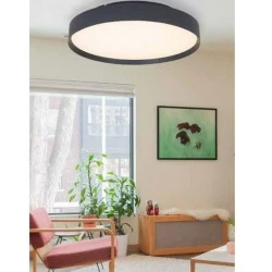 Πλαφονιέρα Led μαύρη 80W θερμό φως 3000k 6800lm 120° Φ800X110 25000h