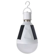 Ηλιακή λάμπα LED E27 ισχύος 7W 6500k λευκό ψυχρό φως 450lm στεγανή IP65 με ηλιακά πάνελ και μπαταρία