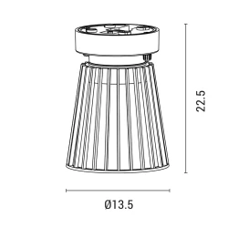 Φωτιστικό οροφής πλαστικό 1xE27 max 10W 135x135x225mm θερμό φως 3000k IP44 μαύρο ARTE ILLUMINA