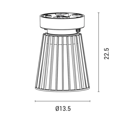 Φωτιστικό οροφής πλαστικό 1xE27 max 10W 135x135x225mm θερμό φως 3000k IP44 μαύρο ARTE ILLUMINA