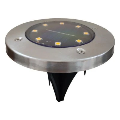 Ηλιακό φωτιστικό κήπου καρφωτό Φ120x130mm ενδιάμεσο λευκό φως 4000k 3lm στεγανότητας IP44 12000h