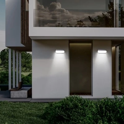 Απλίκα οβαλ ARTE ILLUMINA με ηλιακό panel και ανιχνευτή κίνησης 5W 500lm θερμό φως 3000Κ στεγανότητας IP55  
