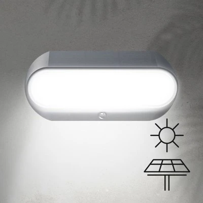 Απλίκα οβαλ ARTE ILLUMINA με ηλιακό panel και ανιχνευτή κίνησης 5W 500lm θερμό φως 3000Κ στεγανότητας IP55  