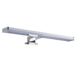 Led φωτιστικό επίτοιχο μπάνιου 8W νίκελ 3000K θερμό φως στεγανό IP44 από αλουμίνιο & πλαστικό