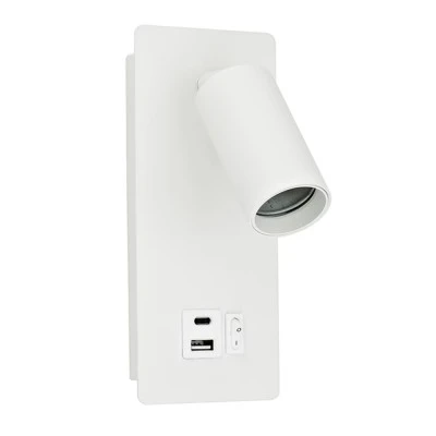 Απλίκα Ανάγνωσης Αλουμινίου Arte Illumina Von GU11 Max 8W με USB Type-C Φ40x80mm Λευκή Απλίκα Ανάγνωσης Αλουμινίου Arte Illumina Von GU11 Max 8W με USB Type-C Φ40x80mm Λευκή