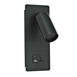 Απλίκα Ανάγνωσης Αλουμινίου Arte Illumina Von GU11 Max 8W με USB Type-C Φ40x80mm Μαύρη