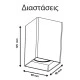Φωτιστικό οροφής τετράγωνο GU10 80x80x125mm μαύρο πλαστικό εσωτερικού χώρου IP20