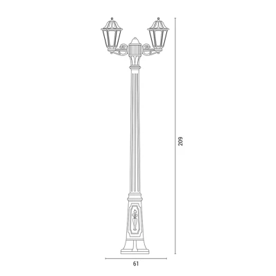 Kολώνα με 2 λάμπες Fumagalli Gigi Bisso Anna 2xE27 610x2090mm IP55 μαύρη