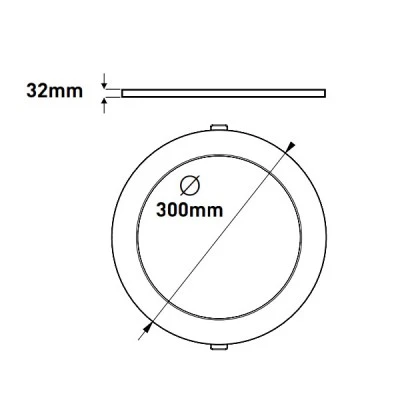 Led panel slim φωτιστικό επίτοιχο Φ300mm 24W θερμό φως 3000k 2160lm δέσμης 120° IP44 Led panel slim φωτιστικό επίτοιχο Φ300mm 24W θερμό φως 3000k 2160lm δέσμης 120° IP44
