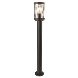 Κολωνάκι πλέγμα μεταλλικό 95x95x800mm για λάμπες E27 στεγανό IP44 σε μαύρο χρώμα