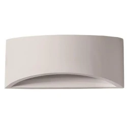 Απλίκα τοίχου LARGE οβάλ γύψινη για λάμπα G9 max 6W 300x95x140mm σε λευκό χρώμα