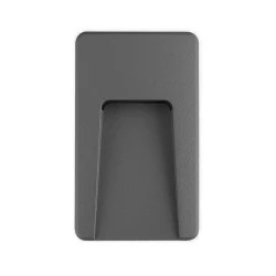 Led απλίκα γραφίτης ορθογώνια SLIM 3W 220-240V 3000k θερμό φως στεγανή ΙΡ65 με σκίαστρο πλαστική