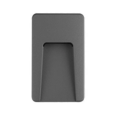Led απλίκα γραφίτης ορθογώνια SLIM 3W 220-240V 3000k θερμό φως στεγανή ΙΡ65 με σκίαστρο πλαστική