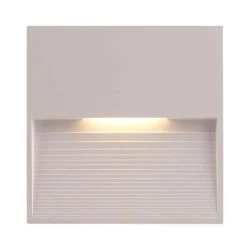 Απλίκα τοίχου Led Slim 3W λευκή 120x120x12 θερμό λευκό φως 3000k εξωτερικού χώρου στεγανή IP65