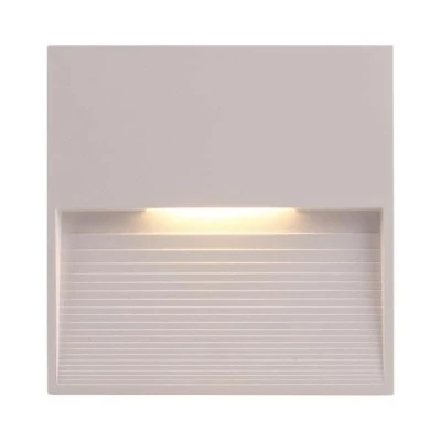 Απλίκα τοίχου Led Slim 3W λευκή 120x120x12 θερμό λευκό φως 3000k εξωτερικού χώρου στεγανή IP65