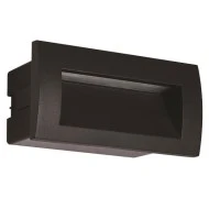 Φωτιστικό τοίχου Led χωνευτό 3W 230V θερμό λευκό φως 3000k 135lm μαύρο στεγανό IP54 εξωτερικού χώρου