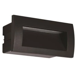 Φωτιστικό τοίχου Led χωνευτό 3W 230V θερμό λευκό φως 3000k 135lm μαύρο στεγανό IP54 εξωτερικού χώρου