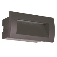 Φωτιστικό τοίχου Led χωνευτό 3W 230V 3000k θερμό λευκό φως 135lm γραφίτης στεγανό IP54