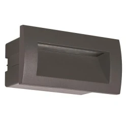 Φωτιστικό τοίχου Led χωνευτό 3W 230V 3000k θερμό λευκό φως 135lm γραφίτης στεγανό IP54