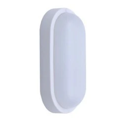 Led φωτιστικό τοίχου οβάλ 12W 220-240V 3000K θερμό φως στεγανό IP54 σε λευκό χρώμα