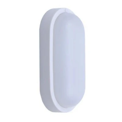 Led φωτιστικό τοίχου οβάλ 12W 220-240V 3000K θερμό φως στεγανό IP54 σε λευκό χρώμα