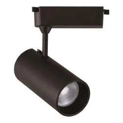 Led σποτ ράγας μαύρο 2 καλωδίων Φ70x160 20W θερμό φως 3000k 1800lm δέσμης 24° 15000h